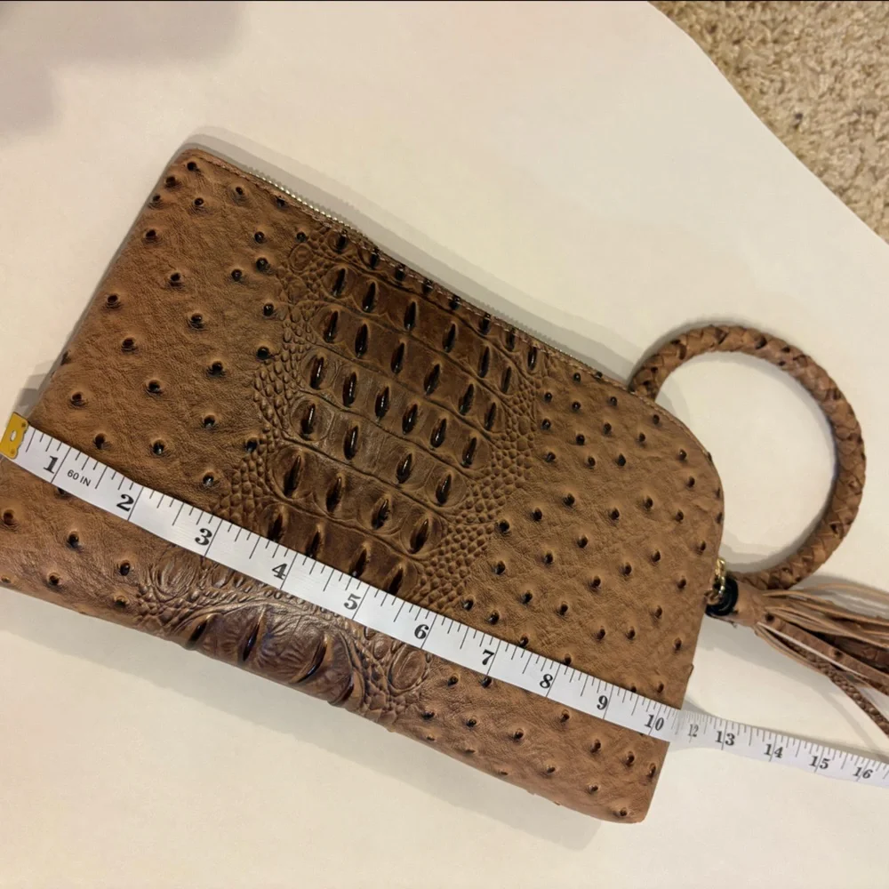 Faux Ostrich wristlet